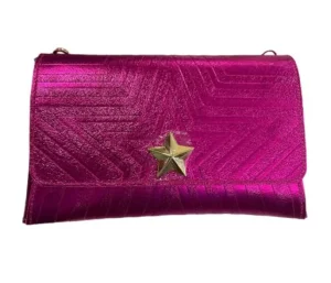 TRACOLLE POCHETTE STELLINA PELLE FUXIA