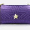 TRACOLLE POCHETTE STELLINA PELLE VIOLA