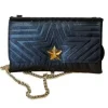 TRACOLLE POCHETTE STELLINA PELLE NERA
