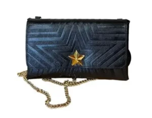 TRACOLLE POCHETTE STELLINA PELLE NERA