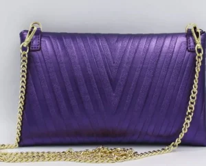TRACOLLE POCHETTE STELLINA PELLE VIOLA