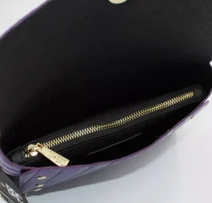TRACOLLE POCHETTE STELLINA PELLE VIOLA