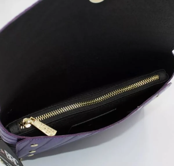 TRACOLLE POCHETTE STELLINA PELLE VIOLA