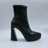 TRONCHETTI PELLE NERO PLATFORM