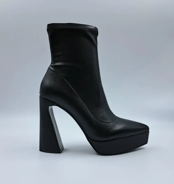TRONCHETTI PELLE NERO PLATFORM