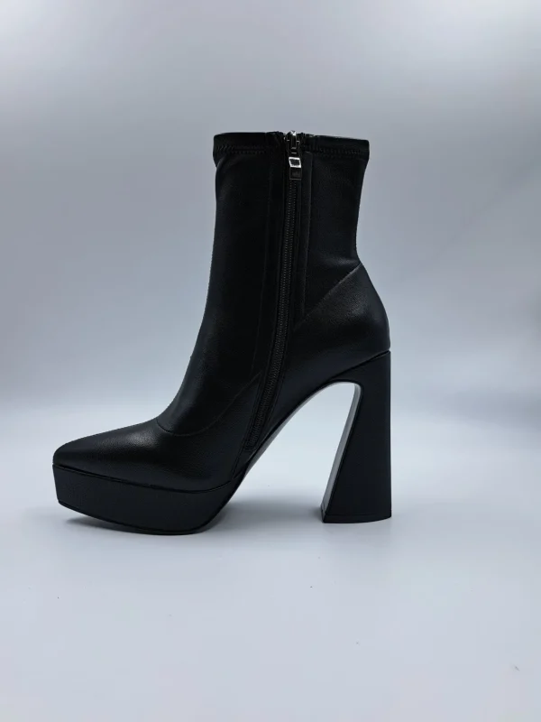 TRONCHETTI PELLE NERO PLATFORM
