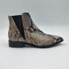 TRONCHETTI TEXAN IN PELLE EFFETTO PITONE BEIGE