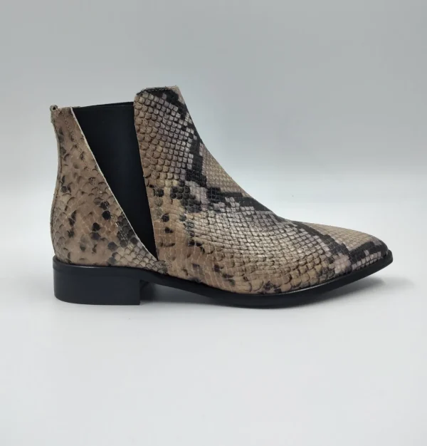 TRONCHETTI TEXAN IN PELLE EFFETTO PITONE BEIGE