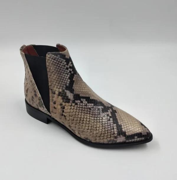 TRONCHETTI TEXAN IN PELLE EFFETTO PITONE BEIGE