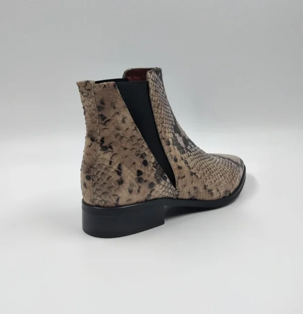 TRONCHETTI TEXAN IN PELLE EFFETTO PITONE BEIGE
